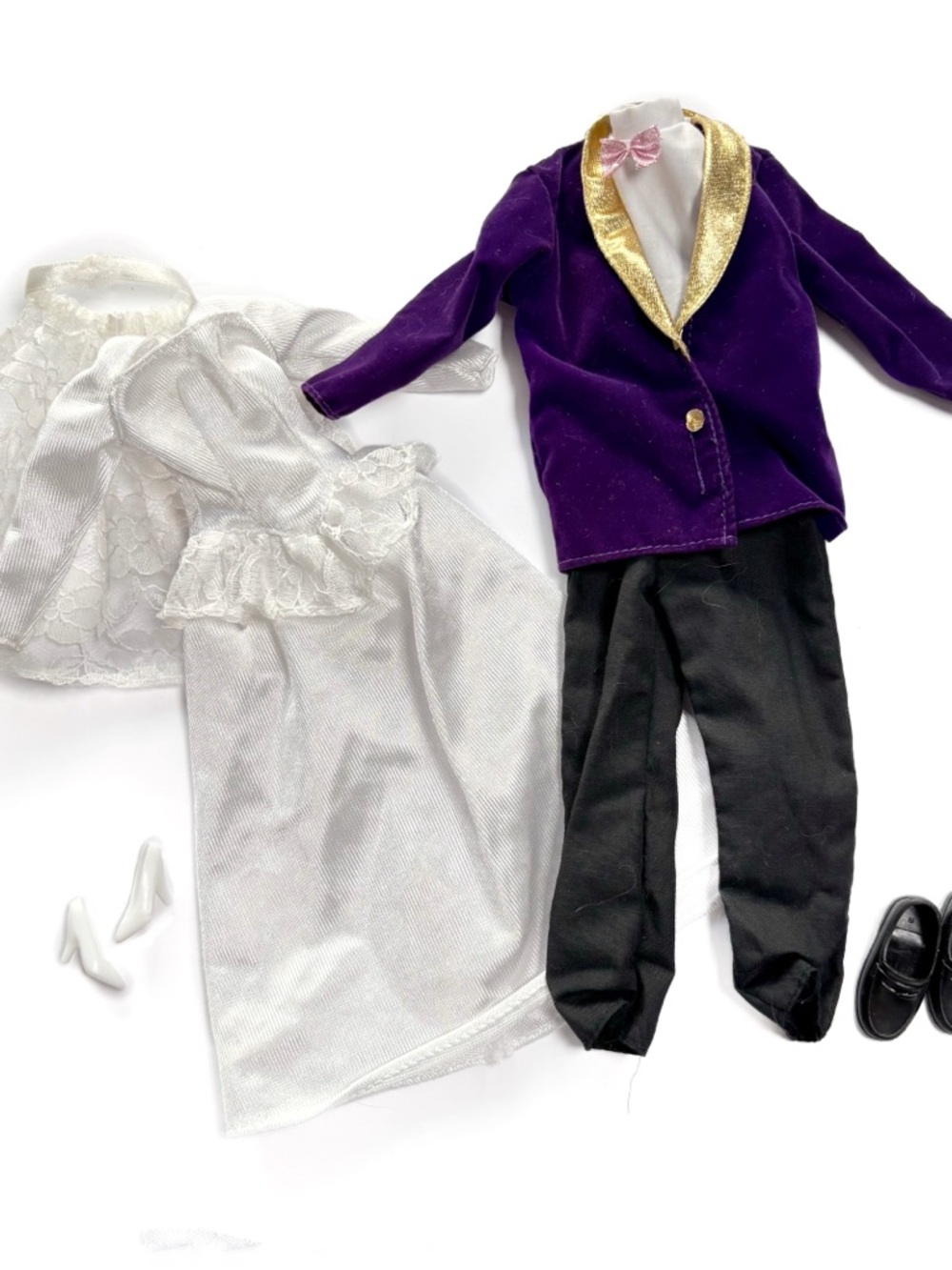 Vintage 90s Barbie Ken Wedding Outfits Dress Tux